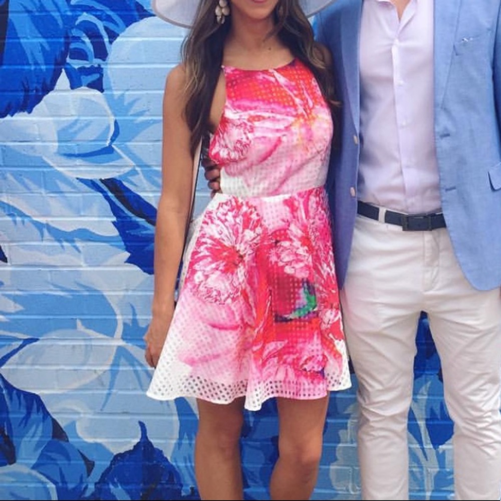 Pink floral dress